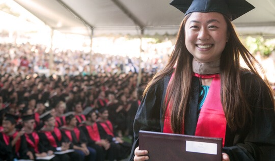 Stanford GSB student at graduation