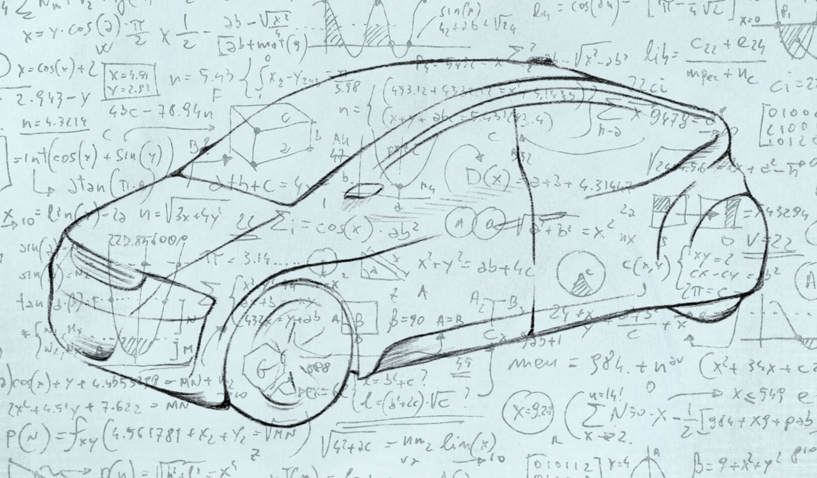 Sketch of possible future car. Credit:  Tricia Seibold (with iStock/maxiphoto)