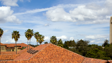 Rooftop view of Hoover Tower from the Main Quad. Photo cred: Ian Terpin.