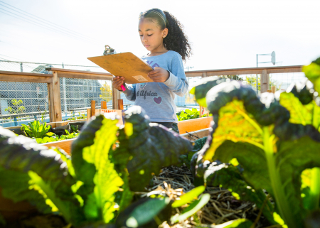 Photo of young girl in garden by Education Outside