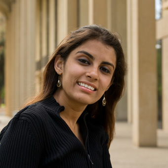 Female student smiling