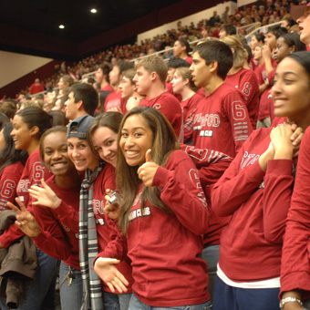 Students cheering at a game