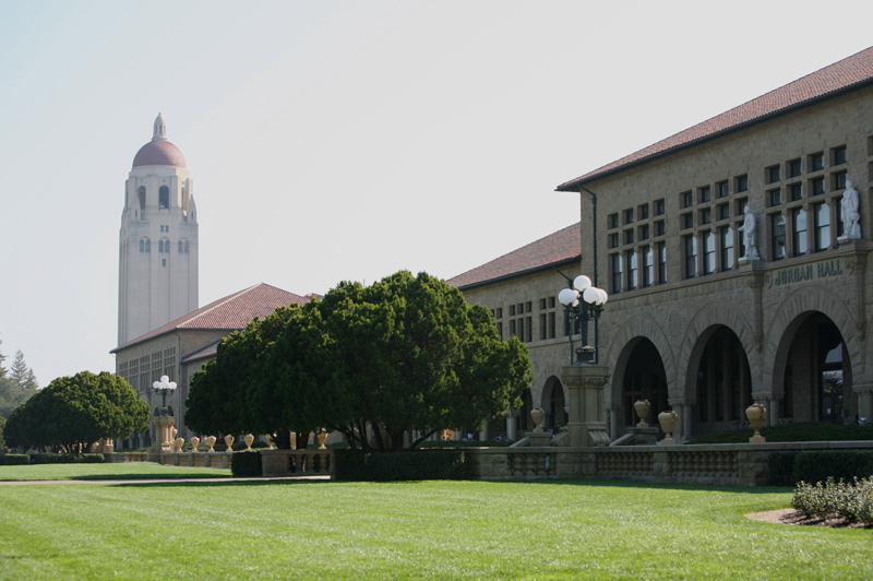 Hoover Tower at the Quad entrance