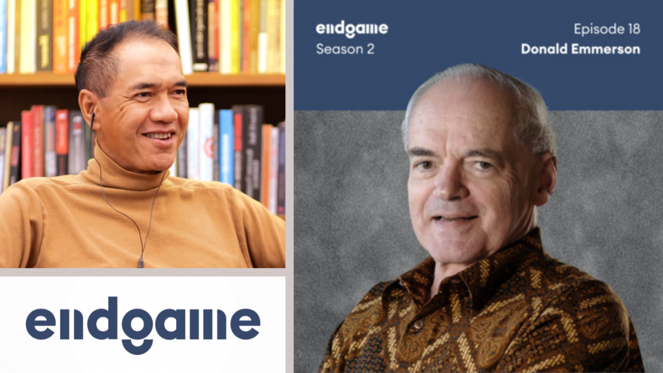 [Left] Gita Wirjawan and the Endgame logo; [Right] Donald K. Emmerson