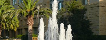 Image of fountain in front of building